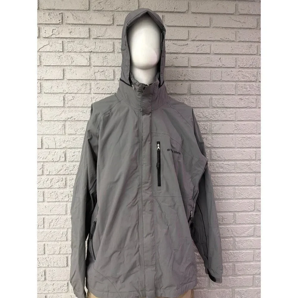 West Marine Men’s Gray Hooded Boating Sailing Windbreaker Storm Jacket Size XXL